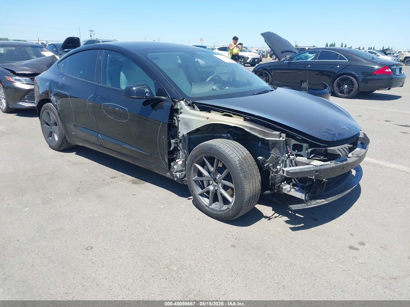2023 Tesla Model 3 VIN 5YJ3E1EBXPF711358 IAAI salvage auction — FRONT END, Salvage Title, sold $9,600 on 2026-07-09 (photo 1)