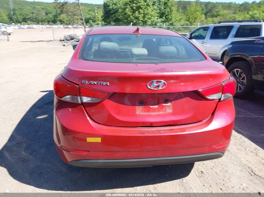 2015 Hyundai Elantra VIN KMHDH4AE7FU279231 IAAI salvage auction — REAR END, Salvage (Alabama), sold $1,100 on 2026-07-15 (photo 6)