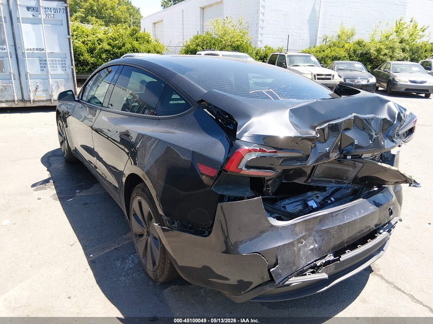 2025 Tesla Model 3 VIN 5YJ3E1EAXSF057364 IAAI salvage auction — REAR END, Salvage (North Carolina), sold $13,500 on 2026-07-15 (photo 3)