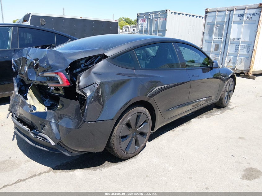 2025 Tesla Model 3 VIN 5YJ3E1EAXSF057364 IAAI salvage auction — REAR END, Salvage (North Carolina), sold $13,500 on 2026-07-15 (photo 4)