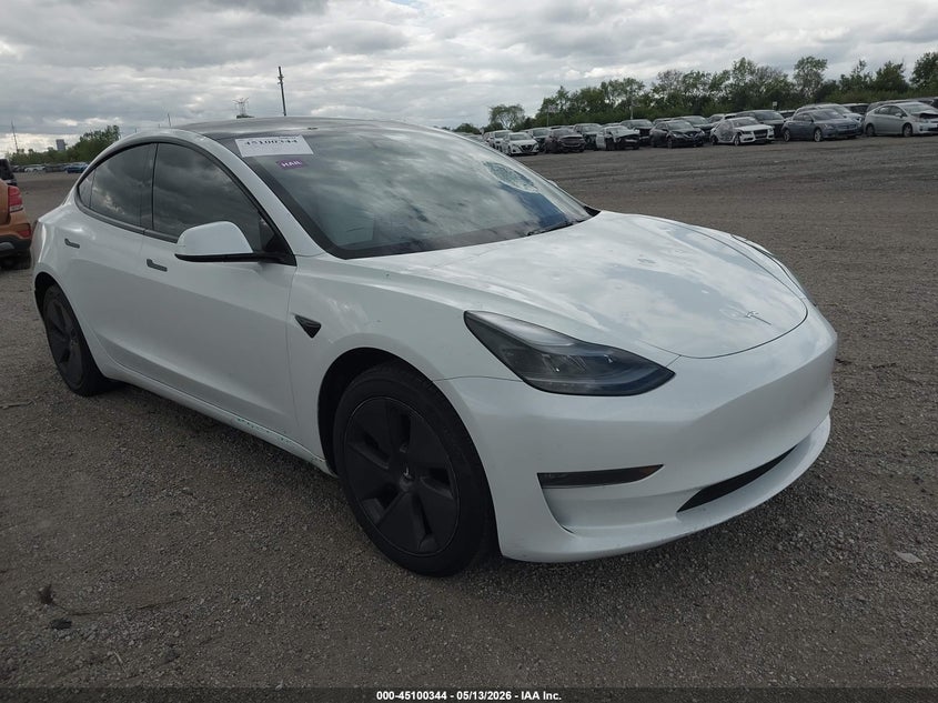 2023 Tesla Model 3 VIN 5YJ3E1EB1PF595774 IAAI salvage auction — HAIL, Salvage (Illinois), sold $7,750 on 2026-07-16 (photo 1)