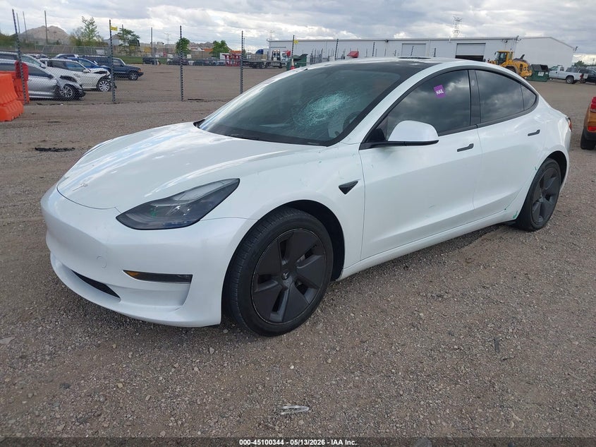 2023 Tesla Model 3 VIN 5YJ3E1EB1PF595774 IAAI salvage auction — HAIL, Salvage (Illinois), sold $7,750 on 2026-07-16 (photo 2)