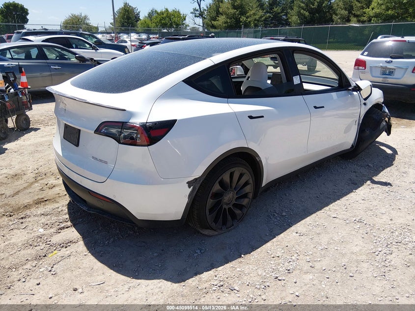 2022 Tesla Model y VIN 7SAYGDEF5NF522847 IAAI salvage auction — RIGHT FRONT, Salvage (Kentucky), sold $6,000 on 2026-07-24 (photo 4)