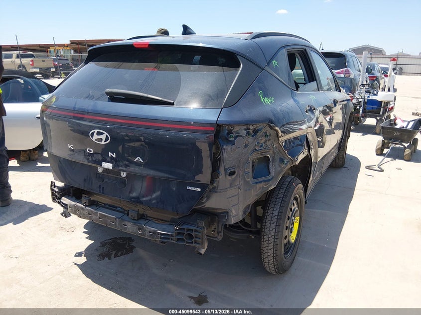 2025 Hyundai Kona VIN KM8HBCAB9SU215253 IAAI salvage auction — REAR END, Original (Texas), sold $25 on 2026-07-21 (photo 4)