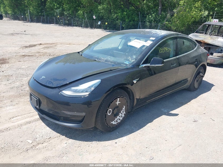 2019 Tesla Model 3 VIN 5YJ3E1EA8KF304493 IAAI salvage auction — EXTERIOR BURN, Salvage Title, sold $3,475 on 2026-07-23 (photo 2)