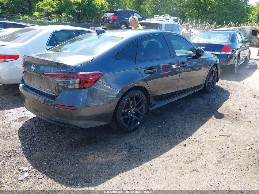 2025 Honda Civic VIN 2HGFE4F88SH318500 IAAI salvage auction — FRONT END, Salvage - Greater Than 75% (Maryland), sold $9,875 on 2026-07-30 (photo 4)