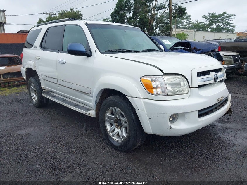 2006 Toyota Sequoia VIN 5TDBT48A86S276596 IAAI salvage auction — LEFT FRONT, Salvage (Hawaii), sold $125 on 2026-07-07 (photo 1)