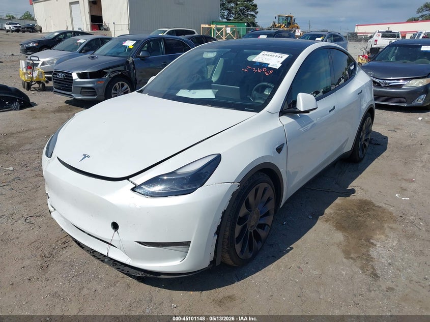 2022 Tesla Model y VIN 7SAYGDEF3NF379669 IAAI salvage auction — FRONT END, Salvage (Georgia), sold $14,750 on 2026-07-08 (photo 2)