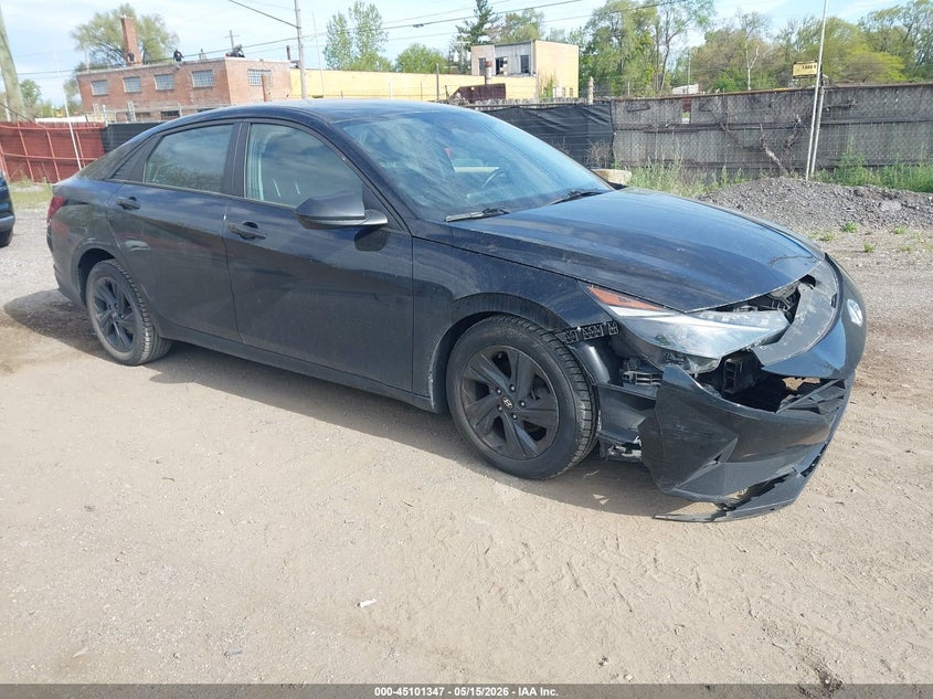 2021 Hyundai Elantra VIN KMHLS4AG0MU101060 IAAI salvage auction — FRONT & REAR, Salvage (Michigan), sold $2,375 on 2026-08-01 (photo 1)