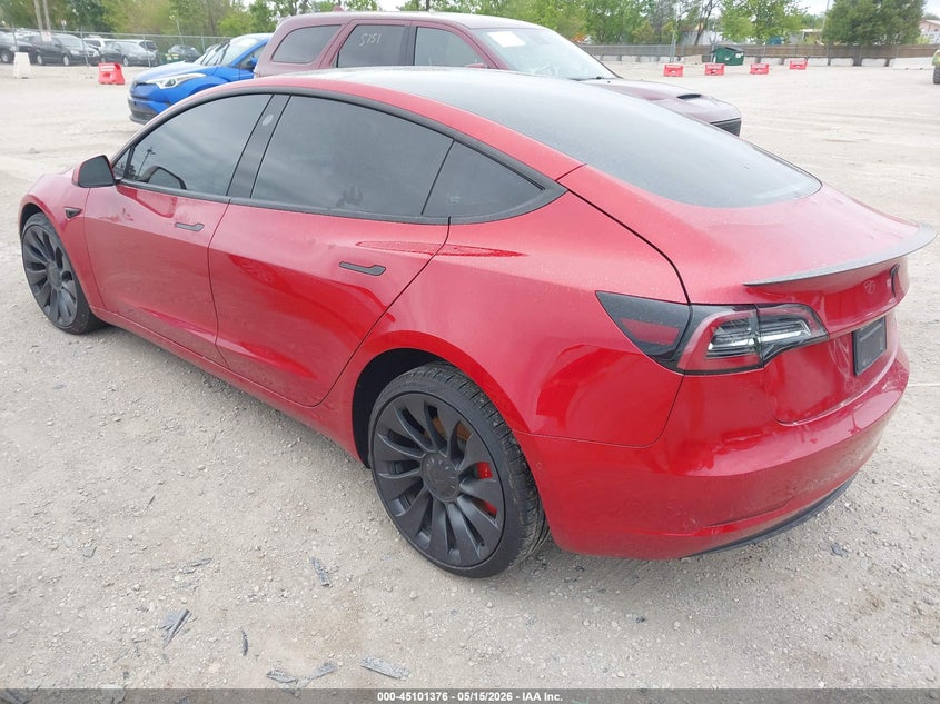 2022 Tesla Model 3 VIN 5YJ3E1EC5NF358839 IAAI salvage auction — RIGHT FRONT, Salvage (Illinois), sold $8,400 on 2026-07-09 (photo 3)