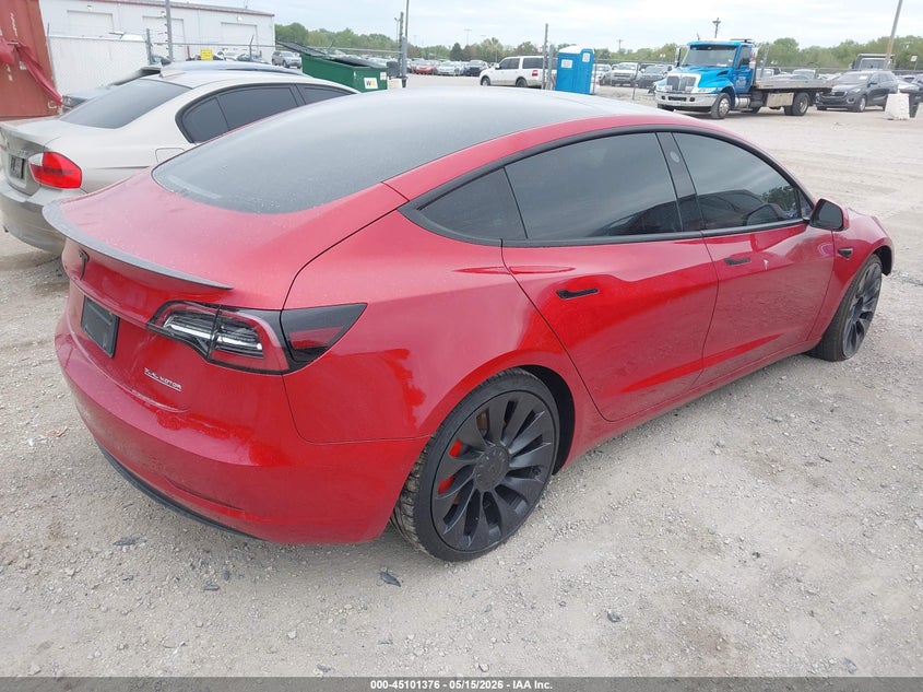 2022 Tesla Model 3 VIN 5YJ3E1EC5NF358839 IAAI salvage auction — RIGHT FRONT, Salvage (Illinois), sold $8,400 on 2026-07-09 (photo 4)