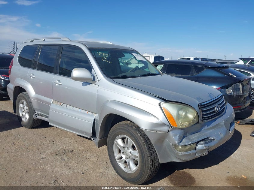 2006 Lexus Gx 470 VIN JTJBT20X160114782 IAAI salvage auction — FRONT END, Salvage (Texas), sold $3,350 on 2026-07-08 (photo 1)