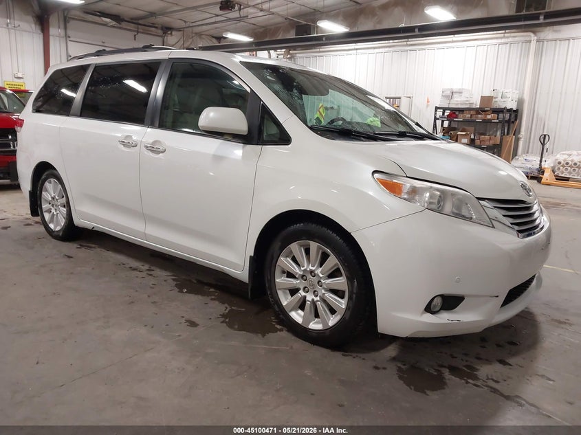 2011 Toyota Sienna VIN 5TDYK3DC3BS144032 IAAI salvage auction — HAIL, Salvage (Iowa), sold $2,900 on 2026-07-14 (photo 1)