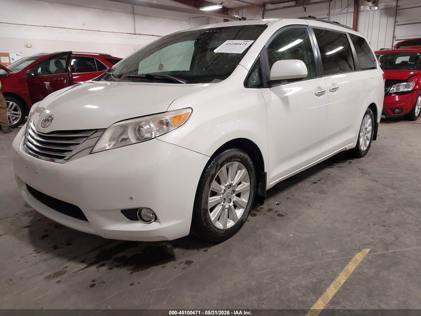 2011 Toyota Sienna VIN 5TDYK3DC3BS144032 IAAI salvage auction — HAIL, Salvage (Iowa), sold $2,900 on 2026-07-14 (photo 2)
