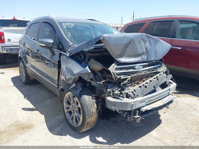 2018 Ford Ecosport VIN MAJ3P1VE4JC214708 IAAI salvage auction — FRONT END, Salvage (Texas), sold $675 on 2026-07-21 (photo 1)
