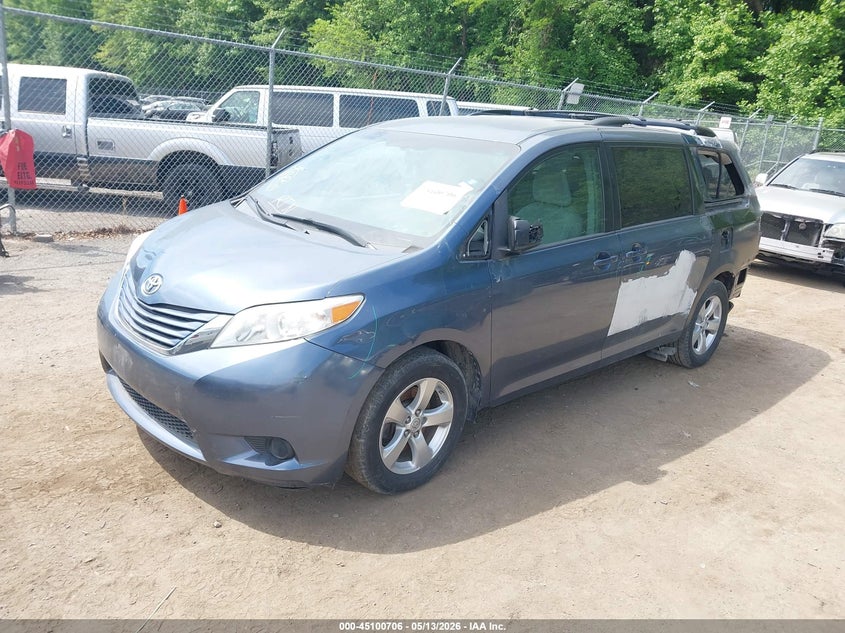 2017 Toyota Sienna VIN 5TDKZ3DC8HS829833 IAAI salvage auction — LEFT REAR, Salvage - 75% Or Less (Maryland), sold $2,650 on 2026-07-21 (photo 2)