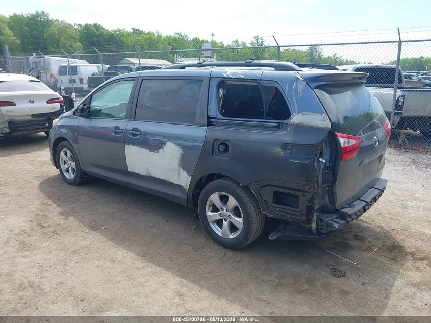 2017 Toyota Sienna VIN 5TDKZ3DC8HS829833 IAAI salvage auction — LEFT REAR, Salvage - 75% Or Less (Maryland), sold $2,650 on 2026-07-21 (photo 3)