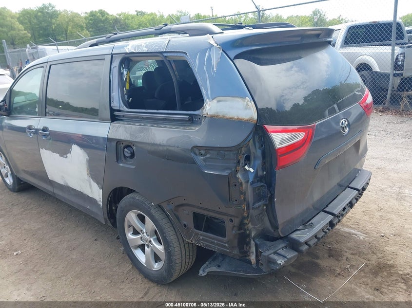 2017 Toyota Sienna VIN 5TDKZ3DC8HS829833 IAAI salvage auction — LEFT REAR, Salvage - 75% Or Less (Maryland), sold $2,650 on 2026-07-21 (photo 6)
