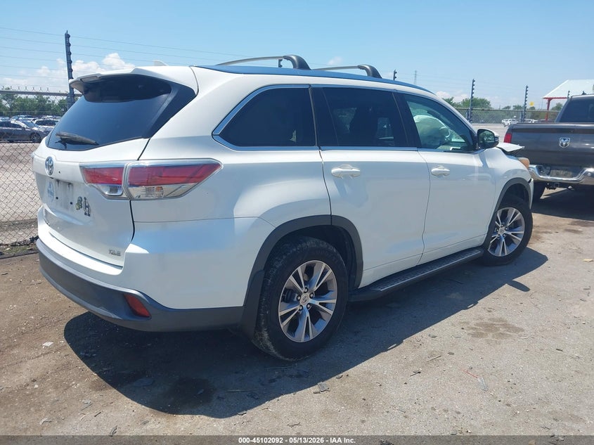 2015 Toyota Highlander VIN 5TDKKRFH0FS058698 IAAI salvage auction — FRONT END, Salvage (Louisiana), sold $5,650 on 2026-07-20 (photo 4)