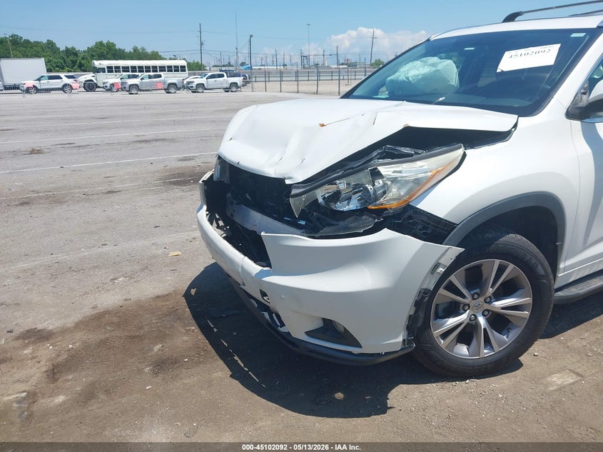 2015 Toyota Highlander VIN 5TDKKRFH0FS058698 IAAI salvage auction — FRONT END, Salvage (Louisiana), sold $5,650 on 2026-07-20 (photo 6)
