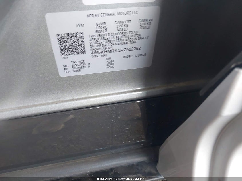 2024 Acura Zdx VIN 4W5KHMRK1RZ512262 IAAI salvage auction — UNKNOWN, Salvage (Arizona), sold $8,100 on 2026-07-10 (photo 9)