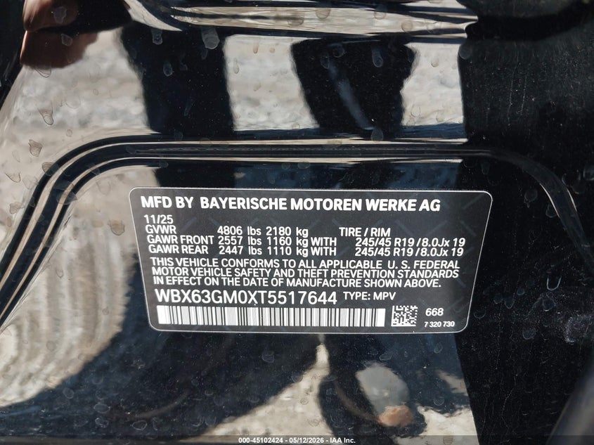 2026 BMW X2 VIN WBX63GM0XT5517644 IAAI salvage auction — FRONT END, Mv-907A (New York), sold $17,600 on 2026-07-14 (photo 9)