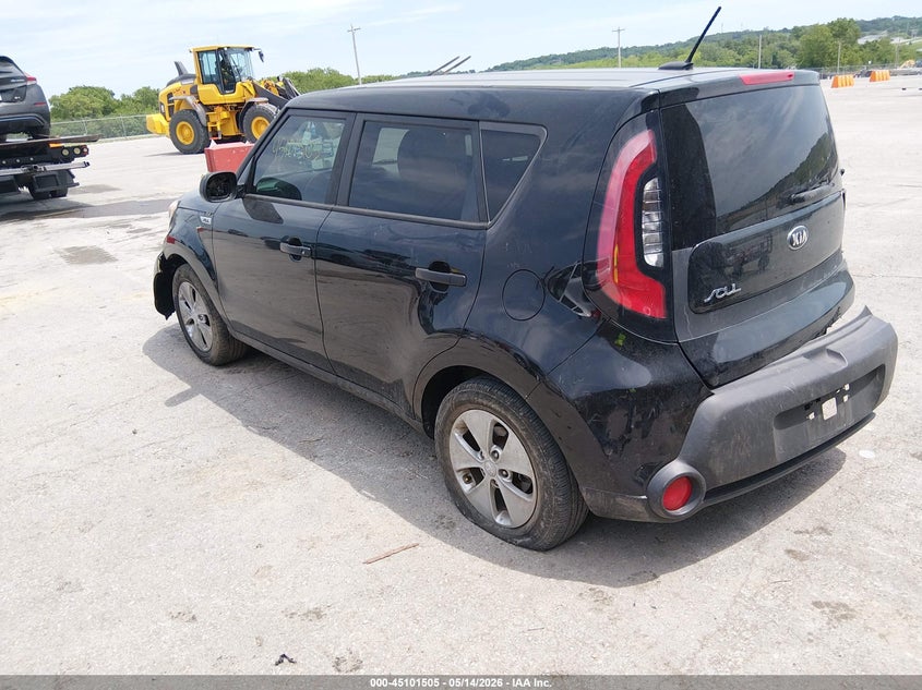 2016 Kia Soul VIN KNDJN2A27G7325540 IAAI salvage auction — FRONT & REAR, Salvage (Missouri), sold $1,100 on 2026-07-09 (photo 3)