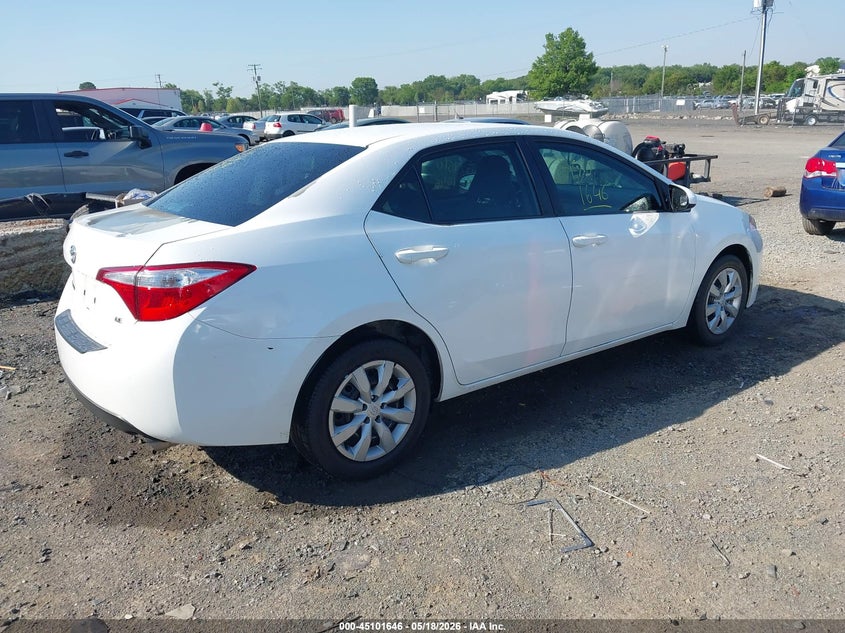 2015 Toyota Corolla VIN 5YFBURHE7FP256863 IAAI salvage auction — LEFT SIDE, Clear (Virginia), sold $2,200 on 2026-07-07 (photo 4)