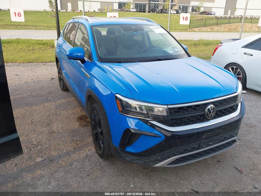 2024 Volkswagen Taos VIN 3VVEX7B23RM122324 IAAI salvage auction — HAIL, Original (Texas), sold $11,500 on 2026-07-14 (photo 1)