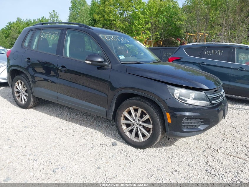 2018 Volkswagen Tiguan VIN WVGBV7AX6JK001170 IAAI salvage auction — LEFT SIDE, Salvage (Massachusetts), sold $2,100 on 2026-08-12 (photo 1)