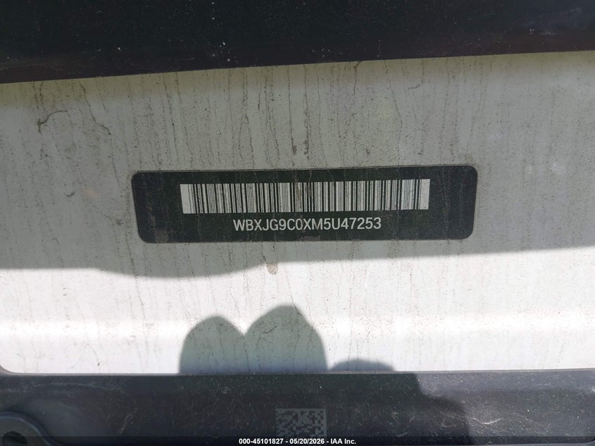2021 BMW X1 VIN WBXJG9C0XM5U47253 IAAI salvage auction — FRONT END, Salvage Title, sold $11,250 on 2026-08-18 (photo 9)
