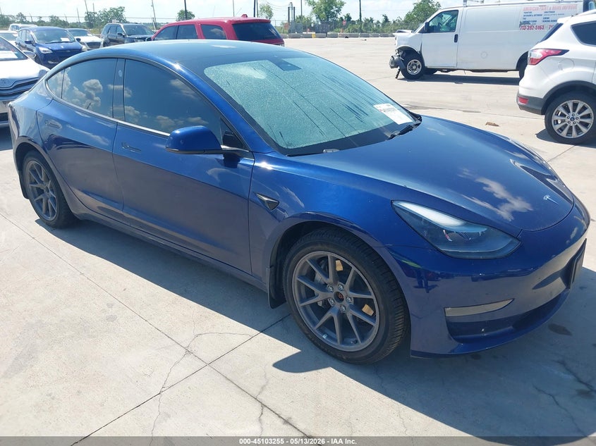2022 Tesla Model 3 VIN 5YJ3E1EB9NF268410 IAAI salvage auction — HAIL, Salvage (Texas), sold $12,850 on 2026-07-09 (photo 1)