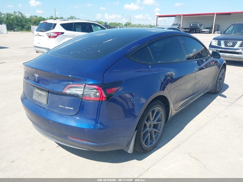 2022 Tesla Model 3 VIN 5YJ3E1EB9NF268410 IAAI salvage auction — HAIL, Salvage (Texas), sold $12,850 on 2026-07-09 (photo 4)