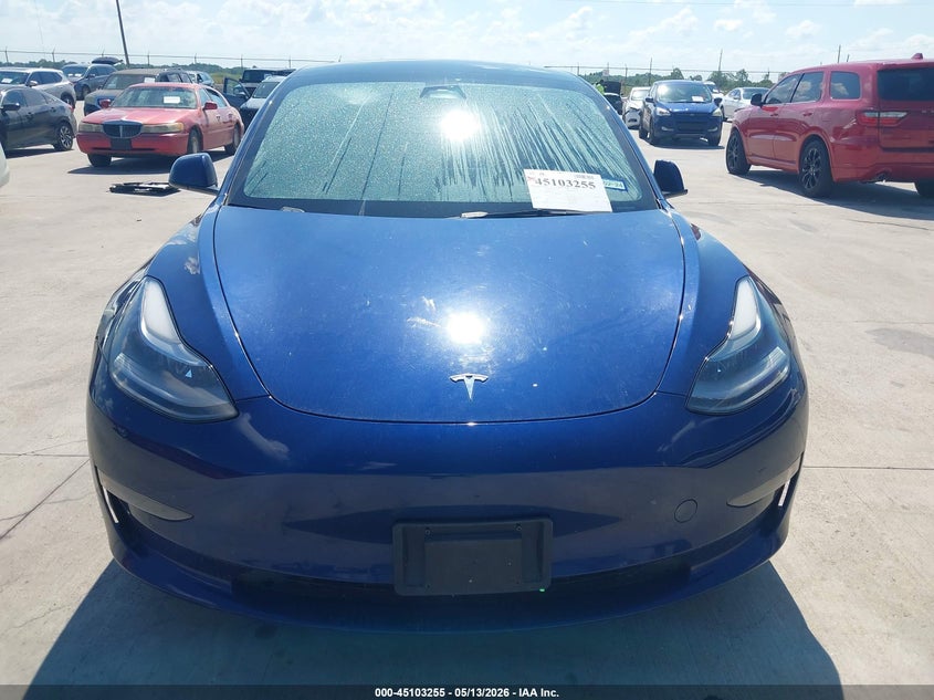 2022 Tesla Model 3 VIN 5YJ3E1EB9NF268410 IAAI salvage auction — HAIL, Salvage (Texas), sold $12,850 on 2026-07-09 (photo 6)