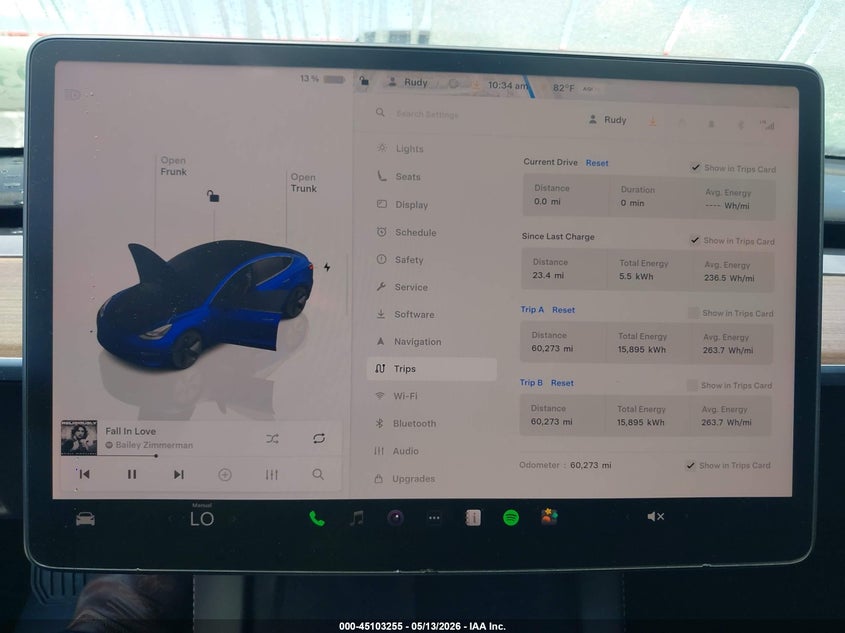2022 Tesla Model 3 VIN 5YJ3E1EB9NF268410 IAAI salvage auction — HAIL, Salvage (Texas), sold $12,850 on 2026-07-09 (photo 7)