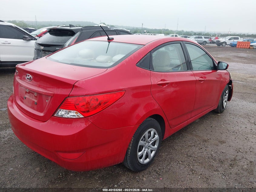 2012 Hyundai Accent VIN KMHCT4AE0CU122047 IAAI salvage auction — RIGHT FRONT, Clear (Oklahoma), sold $1,125 on 2026-07-07 (photo 4)