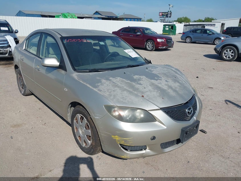 2006 Mazda 3 VIN JM1BK12G761534179 IAAI salvage auction — LEFT SIDE, Salvage (Texas), sold $275 on 2026-07-15 (photo 1)