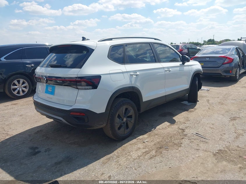 2026 Volkswagen Taos VIN 3VV5C7B26TM046035 IAAI salvage auction — FRONT END, Original (Texas), sold $6,600 on 2026-09-09 (photo 4)