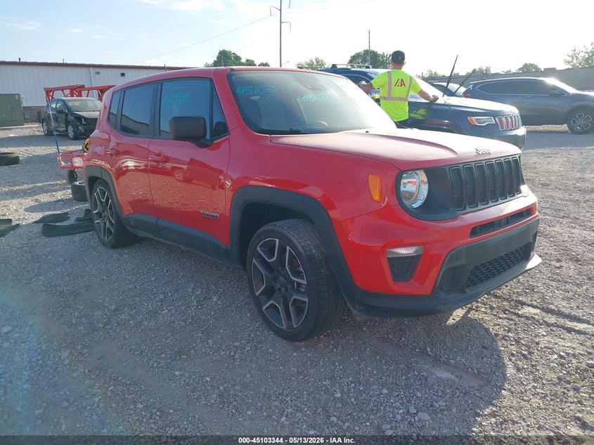 2021 Jeep Renegade VIN ZACNJDC10MPN30545 IAAI salvage auction — HAIL, Clear (Missouri), sold $3,175 on 2026-07-13 (photo 1)