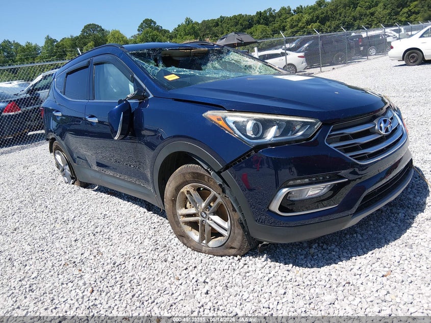 2018 Hyundai Santa fe VIN 5XYZU3LBXJG548545 IAAI salvage auction — LEFT SIDE, Salvage (Alabama), sold $600 on 2026-07-16 (photo 1)