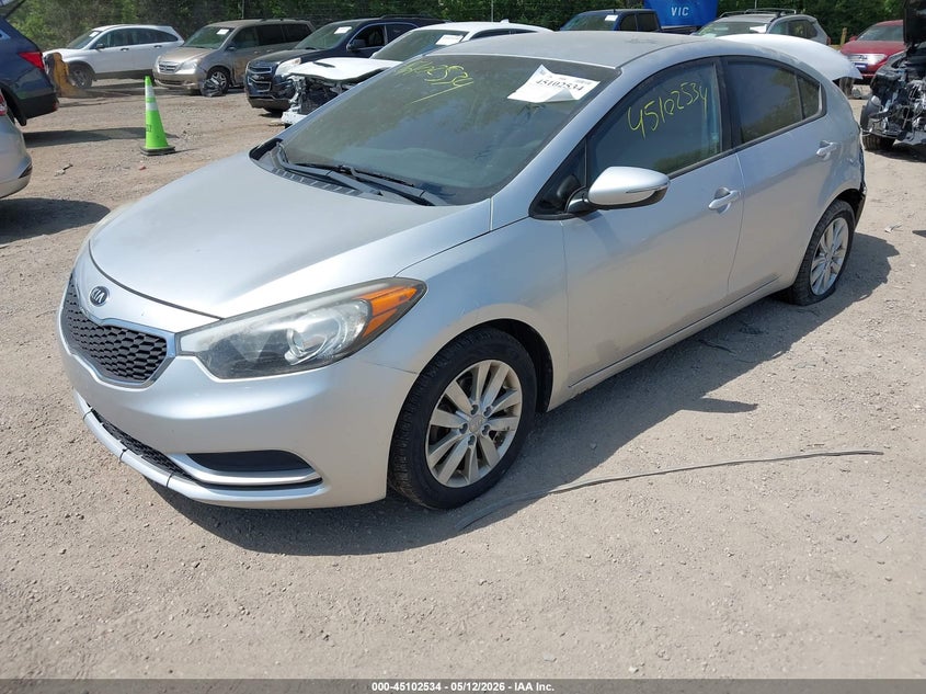 2014 Kia Forte VIN KNAFX4A65E5165047 IAAI salvage auction — FRONT & REAR, Clear (Indiana), sold $1,100 on 2026-07-08 (photo 2)
