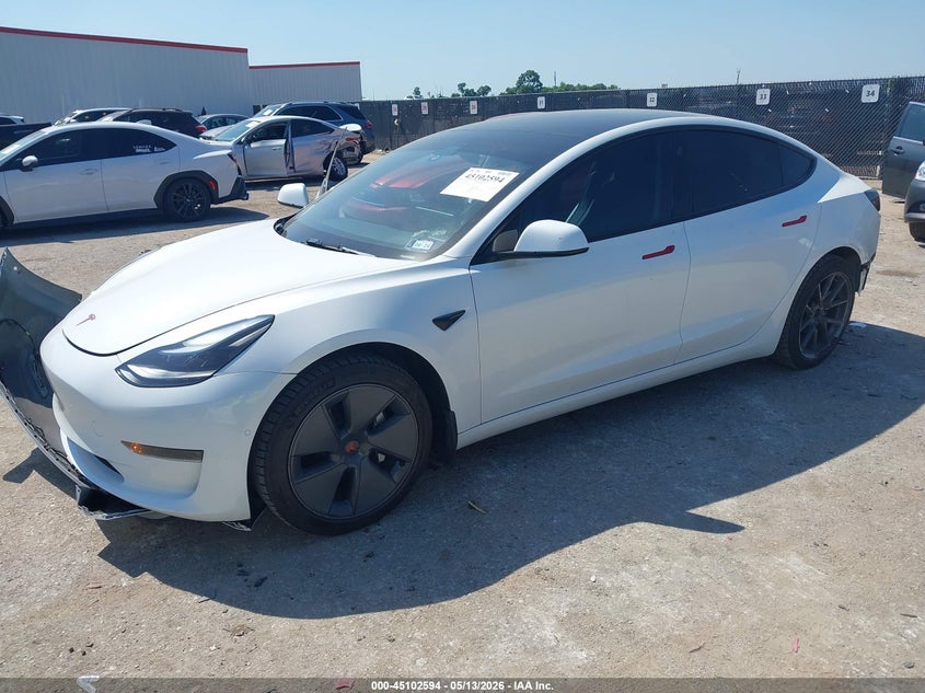 2021 Tesla Model 3 VIN 5YJ3E1EA6MF098299 IAAI salvage auction — REAR END, Original (Texas), sold $9,600 on 2026-07-09 (photo 2)