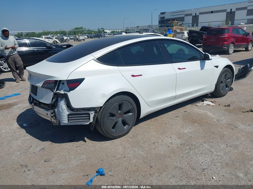 2021 Tesla Model 3 VIN 5YJ3E1EA6MF098299 IAAI salvage auction — REAR END, Original (Texas), sold $9,600 on 2026-07-09 (photo 4)