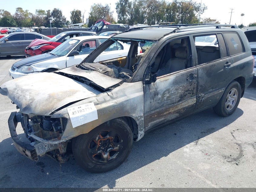 2006 Toyota Highlander VIN JTEGD21A660142556 IAAI salvage auction — ENGINE BURN, Non-Repairable (California), sold $200 on 2026-07-09 (photo 6)