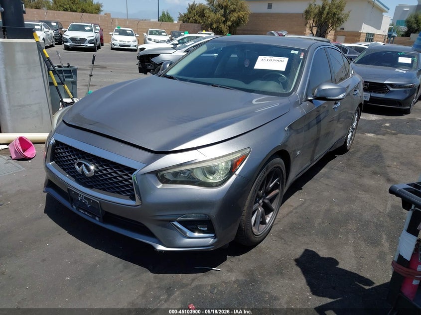 2019 Infiniti Q50 VIN JN1EV7AP9KM516805 IAAI salvage auction — LEFT FRONT, Salvage Certificate (California), sold $7,250 on 2026-07-10 (photo 2)