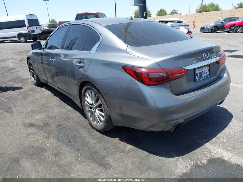 2019 Infiniti Q50 VIN JN1EV7AP9KM516805 IAAI salvage auction — LEFT FRONT, Salvage Certificate (California), sold $7,250 on 2026-07-10 (photo 3)