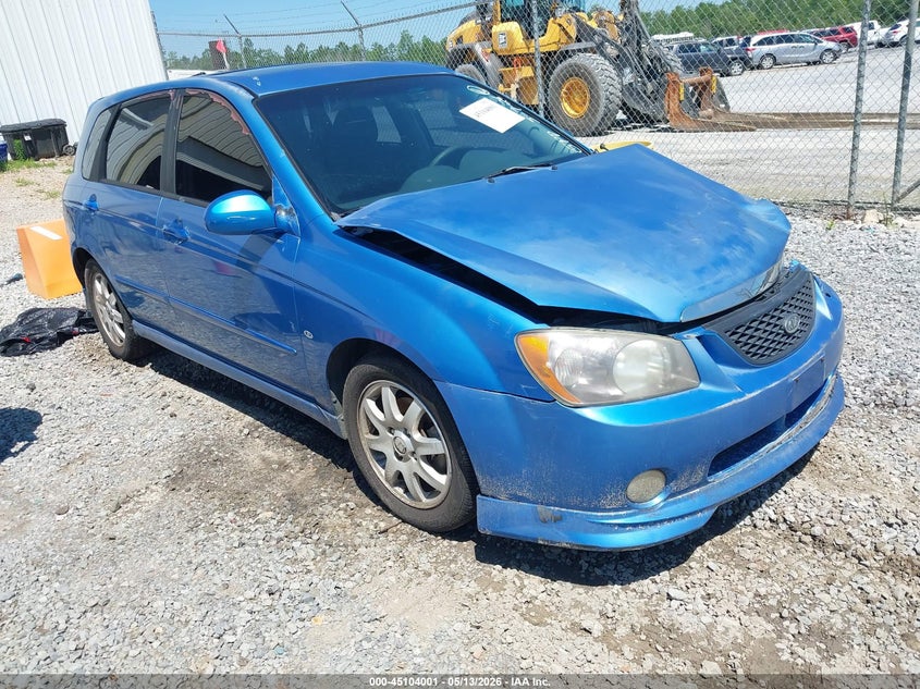 2005 Kia Spectra VIN KNAFE161855084254 IAAI salvage auction — FRONT END, Salvage (Mississippi), sold $225 on 2026-07-17 (photo 1)