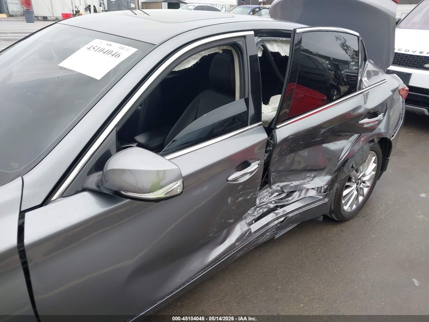 2021 Infiniti Q50 VIN JN1EV7BP7MM705681 IAAI salvage auction — LEFT SIDE, Salvage (California), sold $5,600 on 2026-07-29 (photo 6)