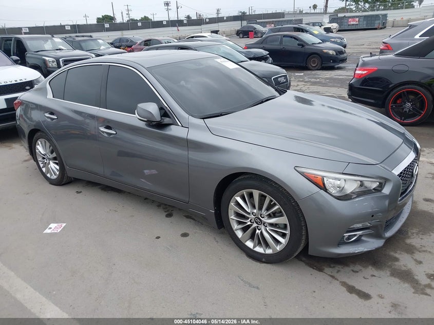 2021 Infiniti Q50 VIN JN1EV7BP7MM705681 IAAI salvage auction — LEFT SIDE, Salvage (California), sold $5,600 on 2026-07-29 (photo 1)