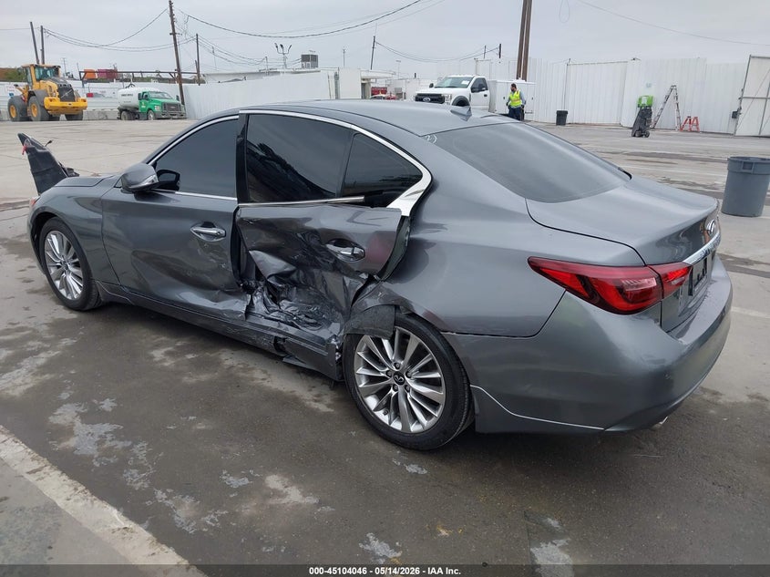 2021 Infiniti Q50 VIN JN1EV7BP7MM705681 IAAI salvage auction — LEFT SIDE, Salvage (California), sold $5,600 on 2026-07-29 (photo 3)